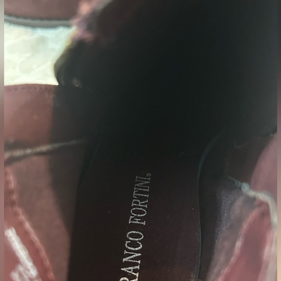 Franco Fortini Burgundy Wedge Heel Ankle Boot women’s size 8.5 - Picture 4 of 11